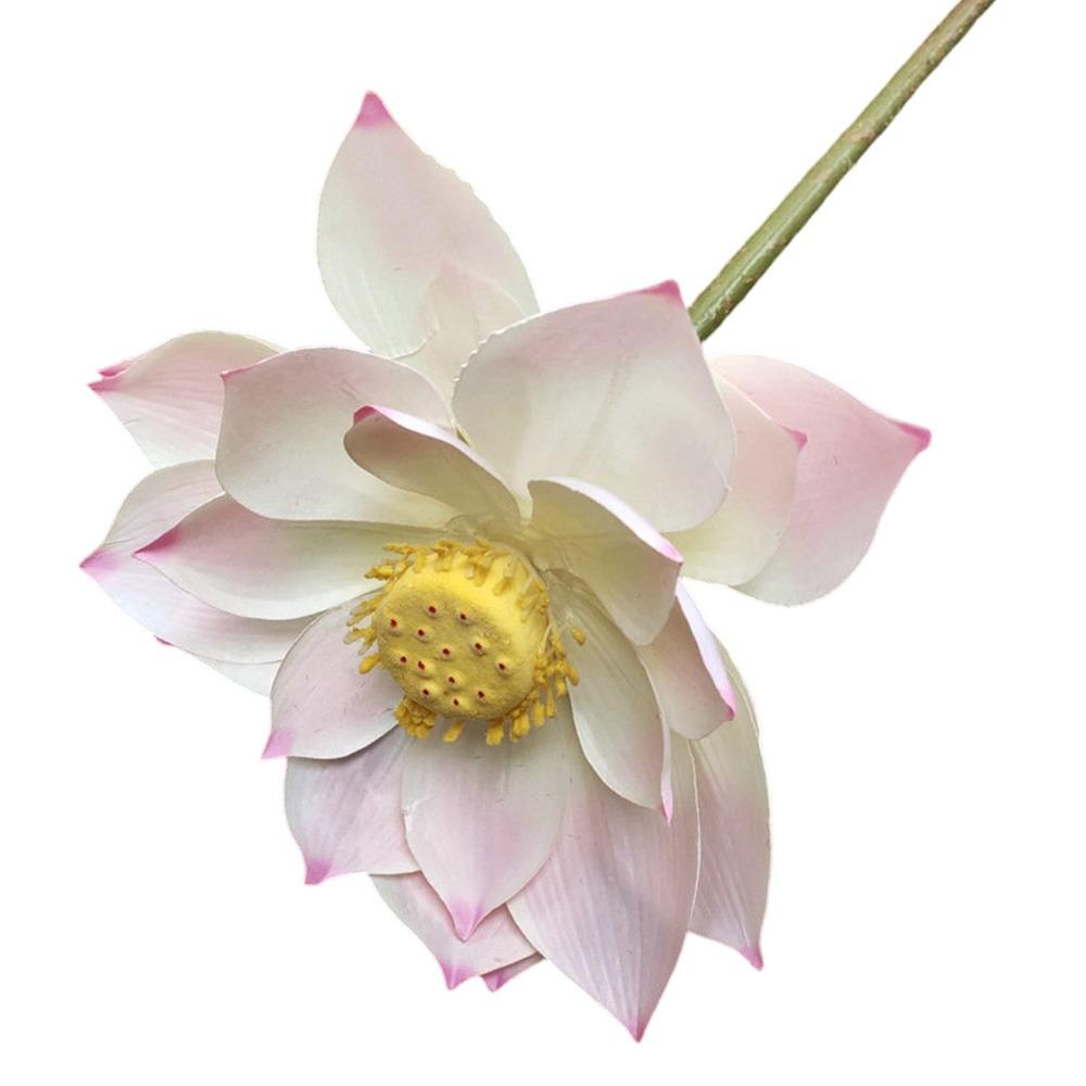 Long Stem Simulation Lotus Flower Green Plant Faux Flower  Floral Arrangement