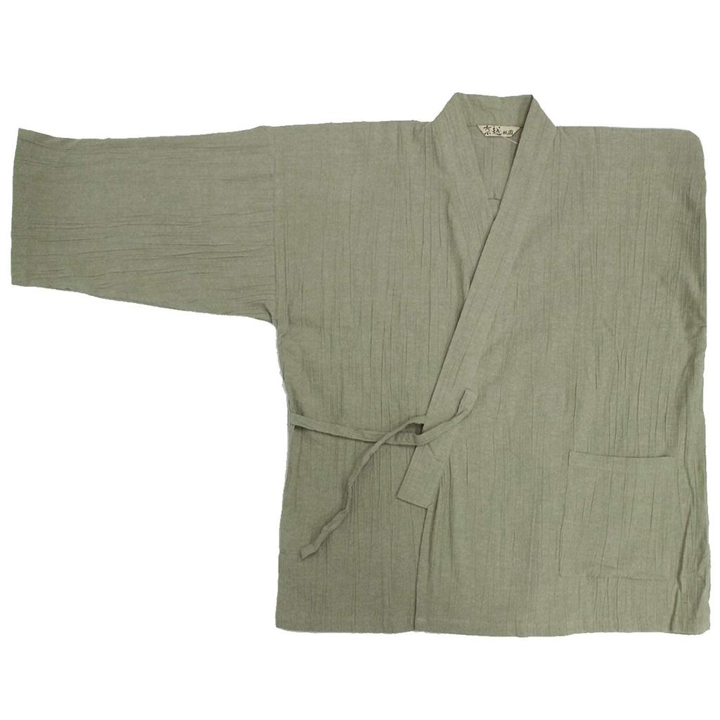 Summer Tsumugi Willow Size [Kyoetsu] Samue, Washable, Style, Fabric, Cotton, 14, Men's (M, Grass)