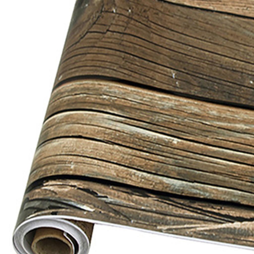 Wood Contact Paper Vintage Wood Grain Self Adhesive Wallpaper Decorative Wood Peel and Stick