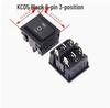 KCD5 Black Rocker Switch, 4/6 Pins, 2/3-Position, Red/Green Light, Double Pole, 6A 250V.
