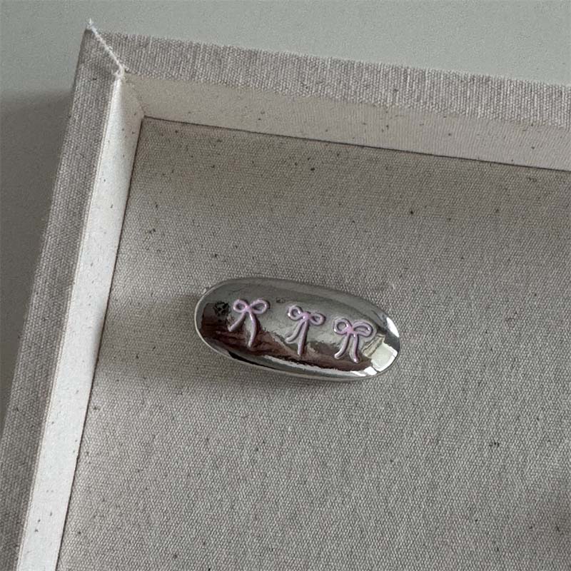 Korean Metal Oval Bow Hair Clip For Women Girls Sweet Cute Mini Bangs Side Clip Duckbill Clip Headdress Hair Accessories