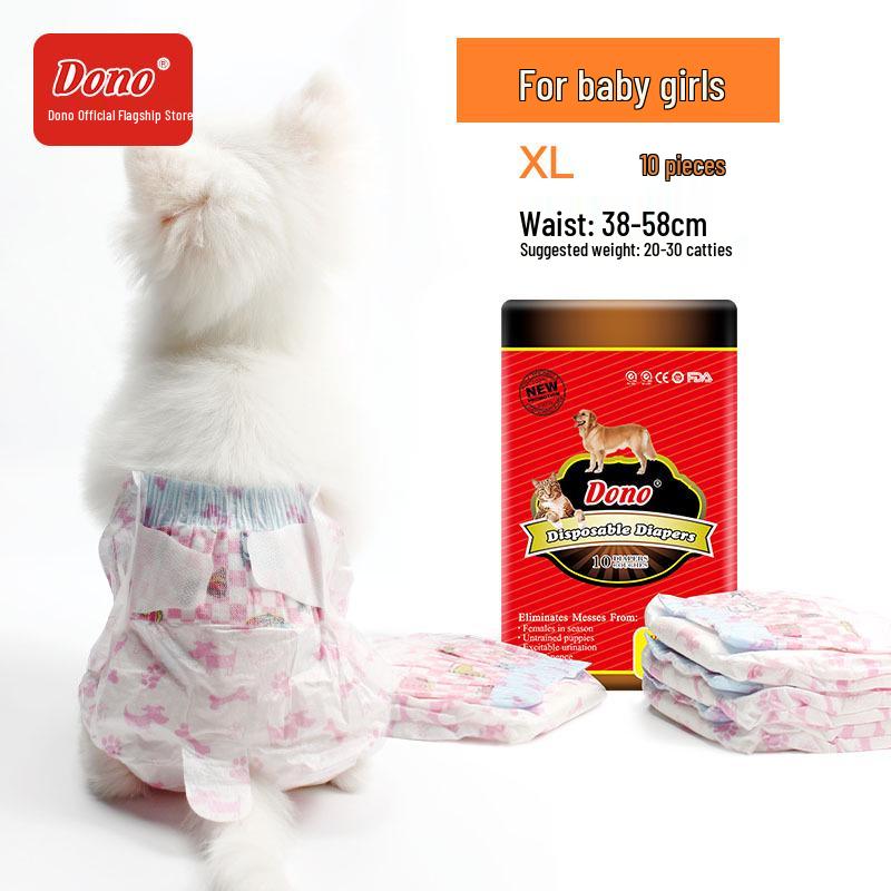 DONO Disposable Male Dog Diapers with Sanitary Napkins, Medium Size Pee Pads
