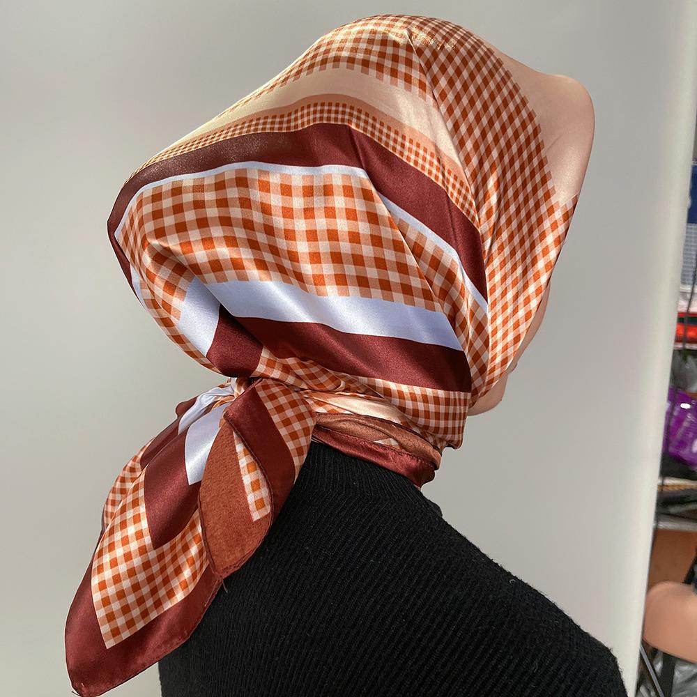 Høykvalitets luksuriøst silkeskjerf pannebånd Skjerf Halsskjerf For kvinner Kjede Silkeskjerf Dekorativt sjal for kvinner