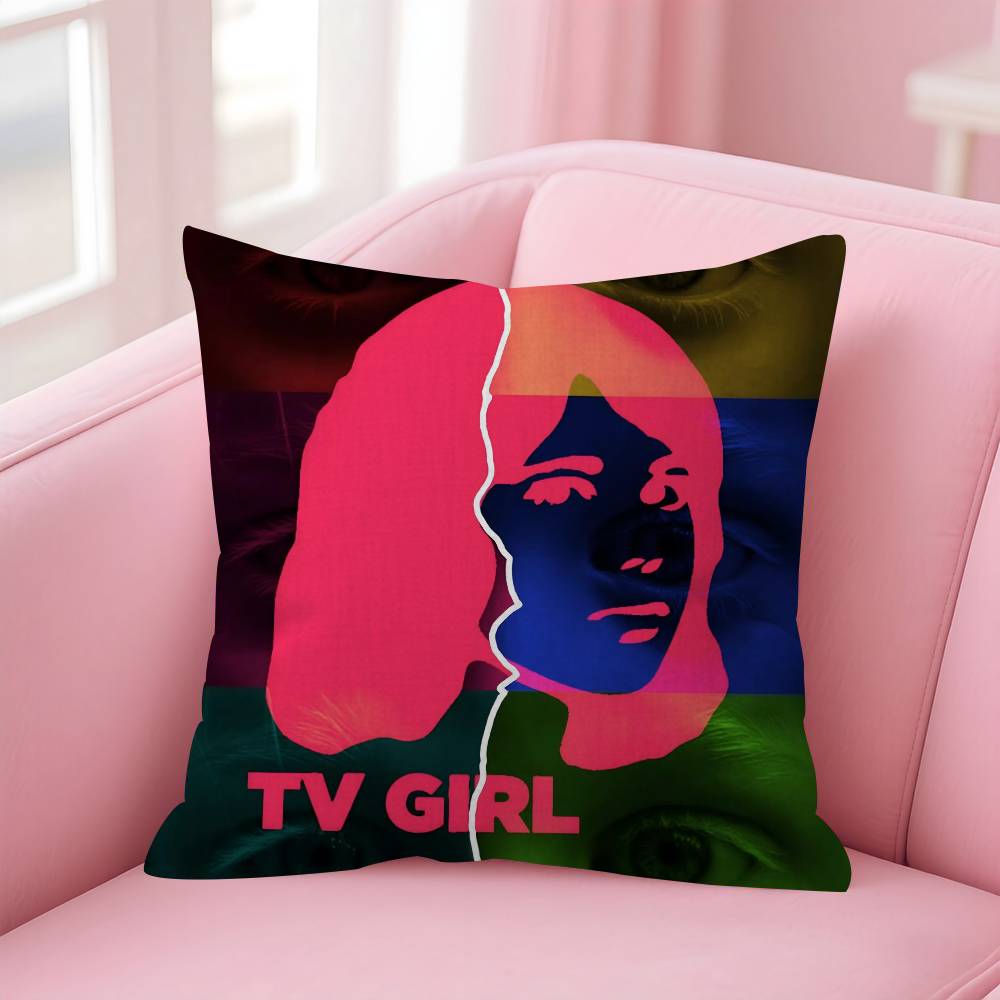 Hot TV Girl Album Pillow Covers Cartoon Sofa Decorative Home Doublesided Printing Short Plush Cute Cushion Cover