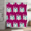 Vintage Pink Blue Floral Shower Curtain for Bathroom Decor Waterproof Fabric with Hooks Set Home Accessories