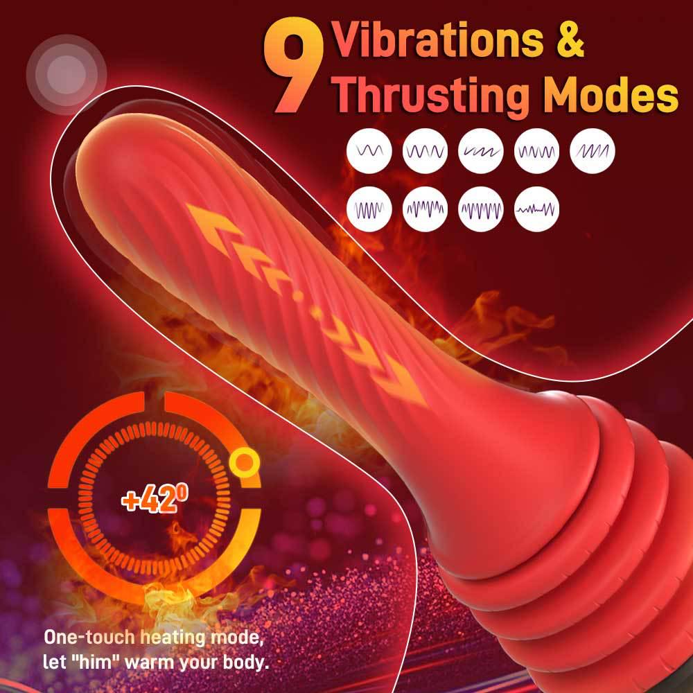 Adult Telescopic Vibration & Heating Masturbation Device with 9 Frequency Settings