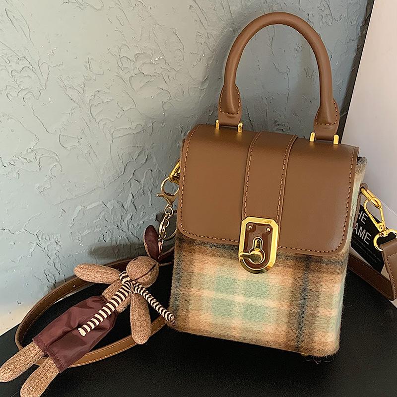 

Женская высококлассная универсальная мини-сумка в клетку, ручная, на одно плечо, кроссбоди