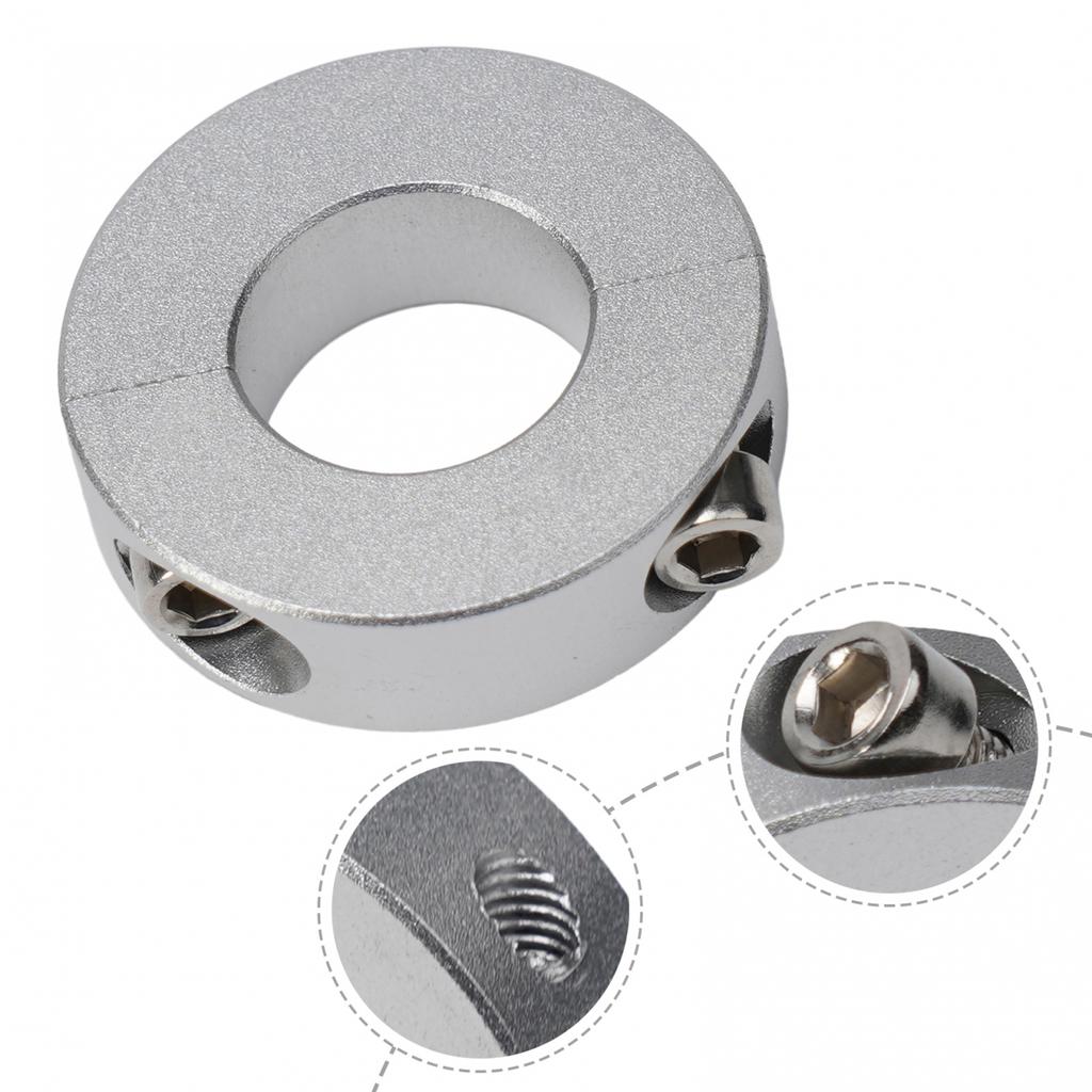 Pierścienie stałe, zacisk ze stopu aluminium, kołnierz podwójny dzielony