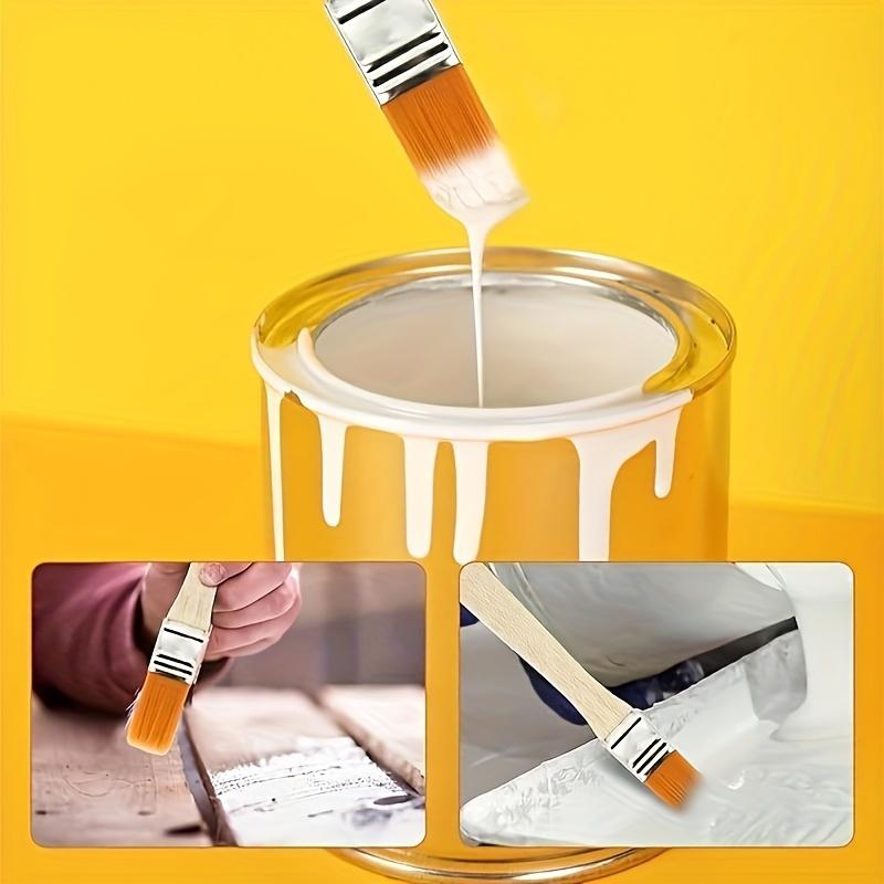 24/48/72 Nylon Brushes, Short Wooden Handle Art Paint Brushes, Watercolor Brushes, Wall Brushes, Art Brushes, Cleaning Tools