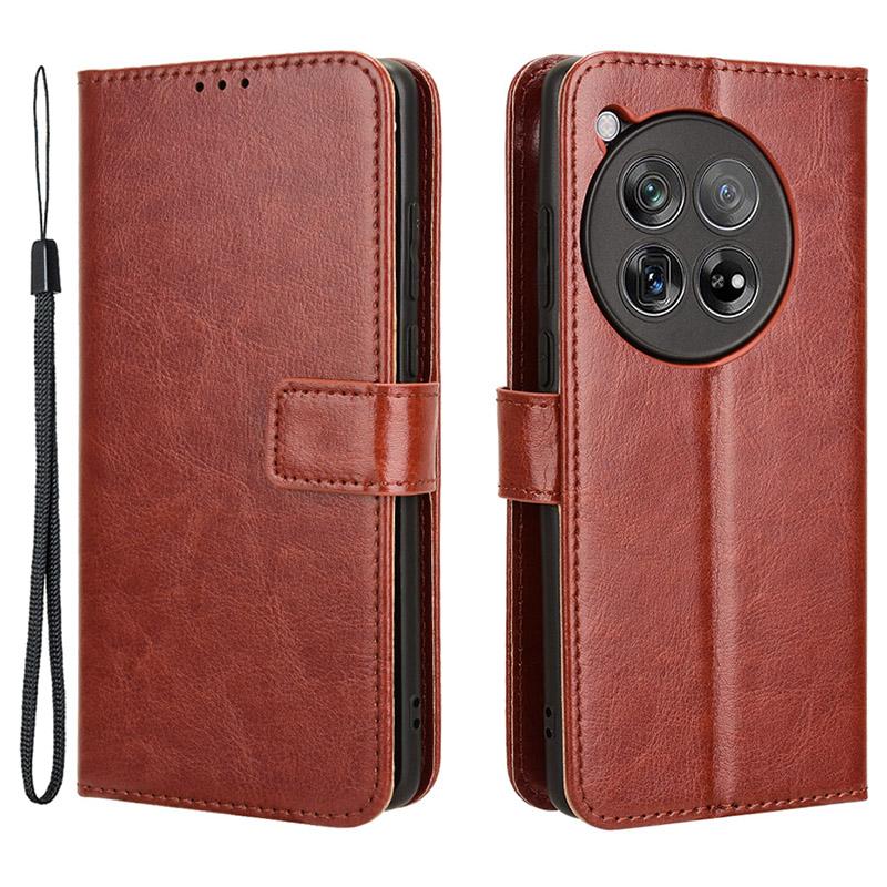For OnePlus Ace 3 5G/12R 5G Phone Case PU Leather Crazy Horse Texture Cover
