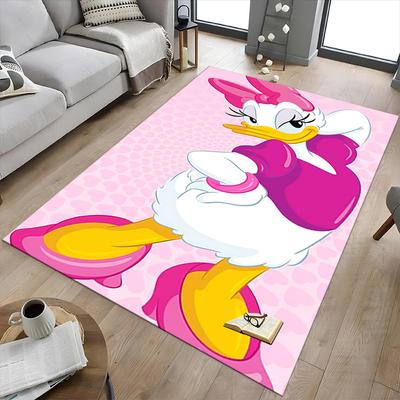 Daisy Duck Pink Outfit Carpet For Playroom Bedroom Living Room Sofa Home Decorkids Game Area Rug Nonslip Floor Mat