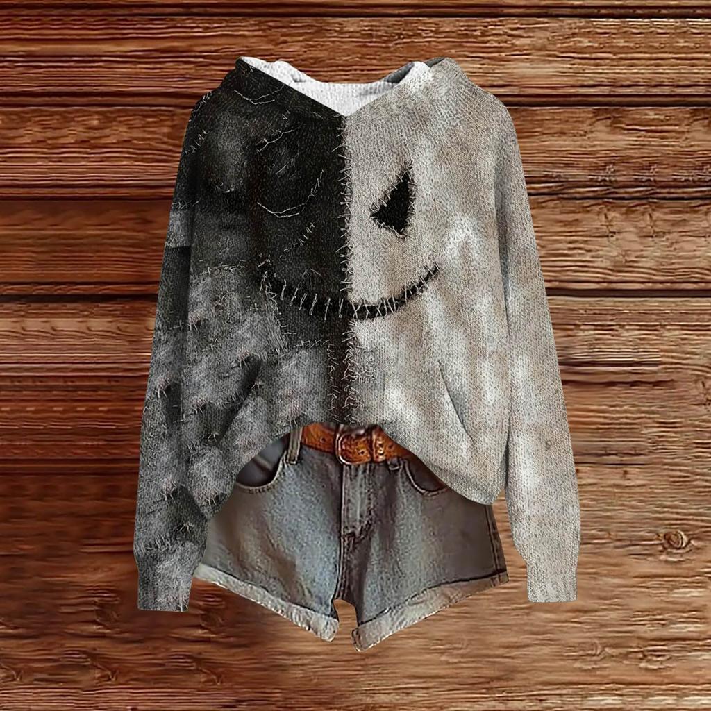 Sweatshirts For Women Knit Sweater Cute Shirt Fall Pullover Hooded Sweatshirt