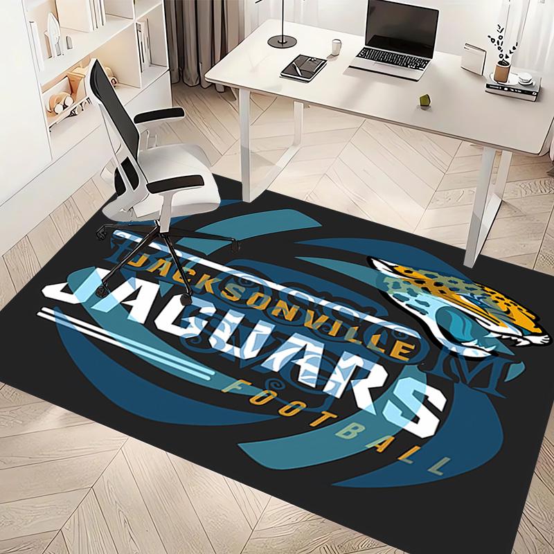 1pc Jacksonville Jaguars Logo Print Area Rug - Soft, Washable Non-Slip Indoor Mat, Living Room, Home Office Decorative Rug,Office Decorative