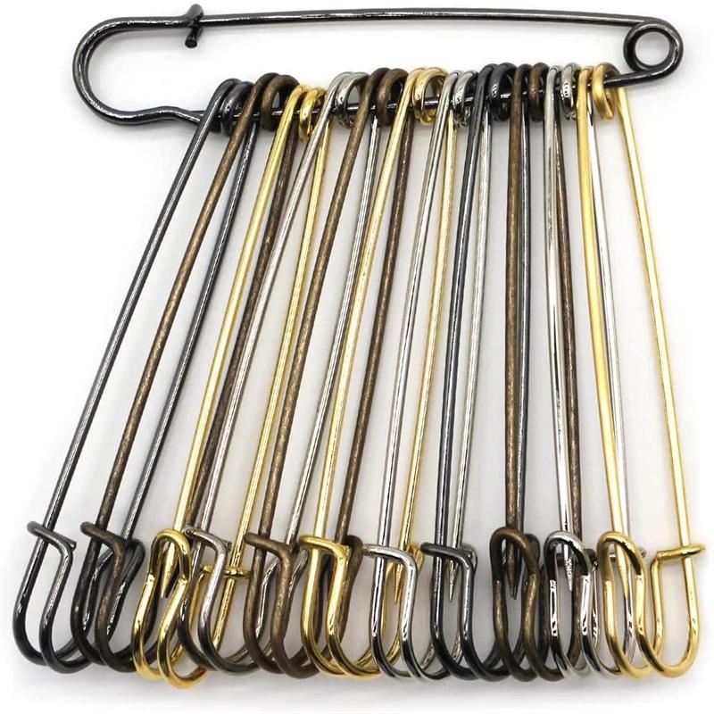 20pcs Metal Large Safety Pins Brooch Base Hook for For DIY Lock Jewelry Blankets Clothes Craft Making Accessory Supply Materials