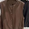 Damen Herbst Winter Stil Ärmellose Oberbekleidung Layering Modischer Rundhalsausschnitt