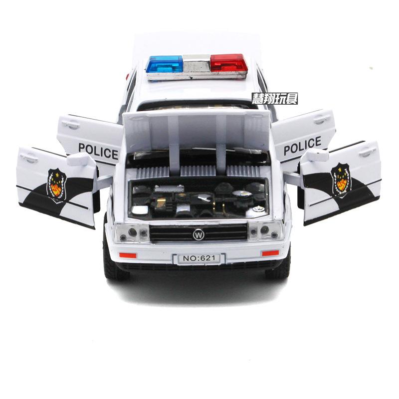 Policejní autíčko 1/32 Santana, autíčko z lehké slitiny, forma a autíčko, miniaturní model auta, dětské autíčko