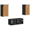 TV Cabinet Set 2 Pcs Black Engineered Wood