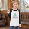 Kids' Fashionable Comfortable Christmas Print Neck Pullover Long Sleeve Top