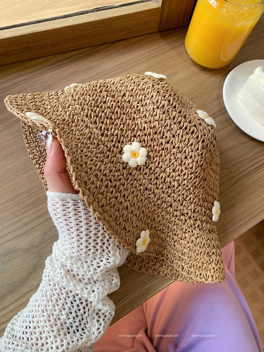 

Цветок Красивая Синяя Соломенная Шляпа-Рыбачка Для Женщин Идеально Подходит Для Весны И Лета С Удобной Дышащей Посадкой Khaki White Flower