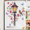 Retro Street Lamp Painted With Flowers, Branches, Birds And Butterflies, Living Room, Entryway, Home Decoration Wall Stickers