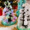 DIY Artificial Crystal Growing Magic Sakura Paper Tree Novelty Toy Christmas Tree Kids New Year Gift Xmas Home Decor Ornament