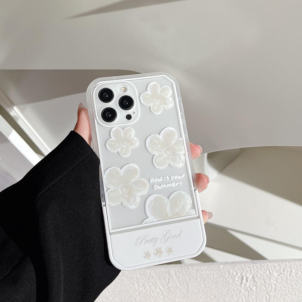 High End Oil Painting Flower IPhone 16 Mobile Phone Case 8 Apple 15 Promax Stealth Bracket 11 Suitable for X Art 14