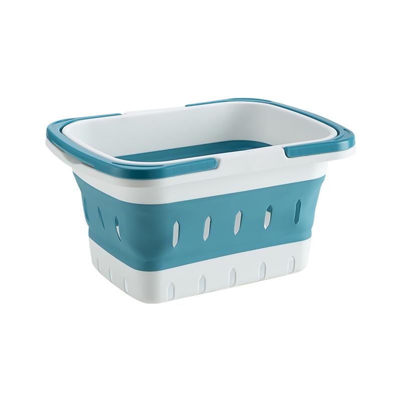 1Pc Foldable Collapsible Handled Laundry Basket Ellipse Oval Tub- Portable Washing Tub Space Saving Laundry Containers Storage