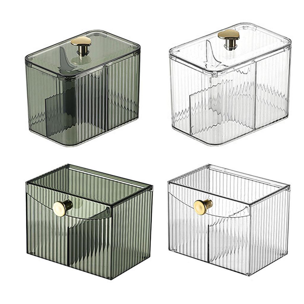 Transparent Storage Container with Multiple Sections and Sealed Lid Plastic Compartmented Cosmetics Organiser