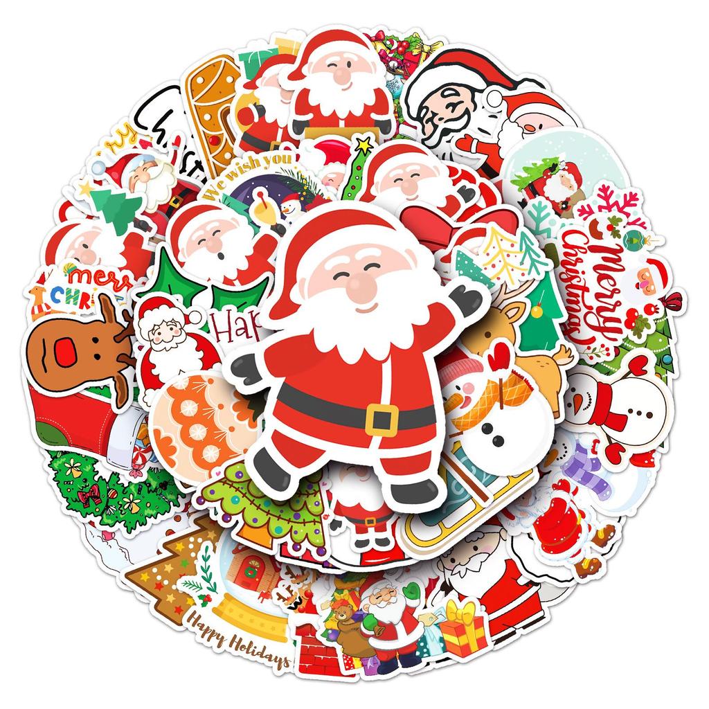 50 Wasserdichte Weihnachts-Cartoon-Aufkleber für Handyhüllen & Koffer