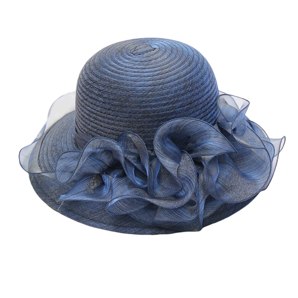 Women Fascinator Hat Church Fascinator Derby Hat for Women Church Hat Organza Tea Party Hat Wedding Bowler Hat Sun Hat