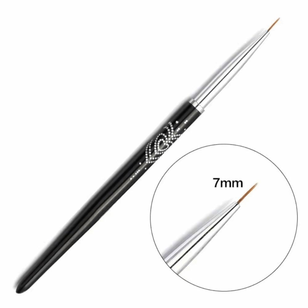 Black Color Nail Art Liner Brush Metal Handle Nail Drawing Pens UV Gel Application