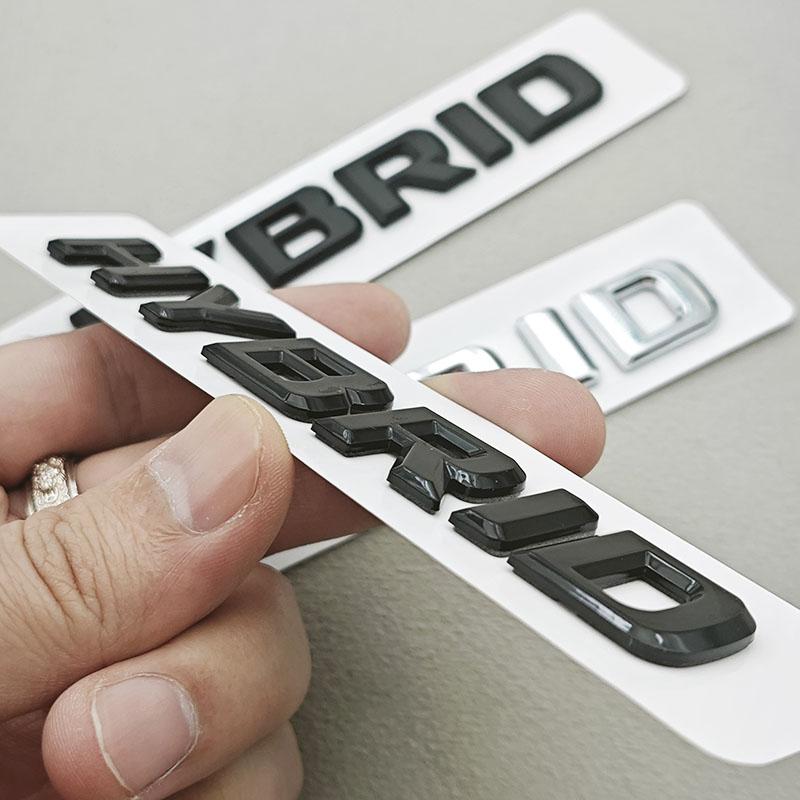 3D ABS Car Letters Logo HYBRID Sticker Side Fender Badge Rear Trunk Emblem For Mercedes Benz S Class C300 E300 GLE350 GLC300