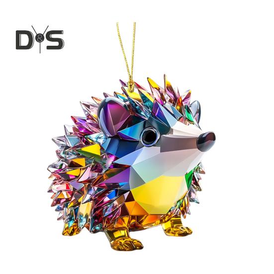 

1/2 шт. Автомобильные подвески с шнурком, легко подвешиваются, цветные хрустальные украшения, сверкающие акриловые украшения, подвески в виде ежика A