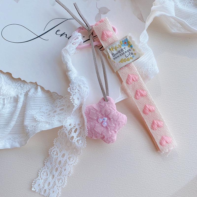 

Кружевной брелок-лента, тканевый шарм в виде цветка, подвеска, брелок для ключей, простой универсальный декор для сумки, ювелирные аксессуары