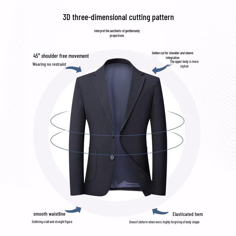 SHANSHAN Men's Business Slim Fit Suit Jacket