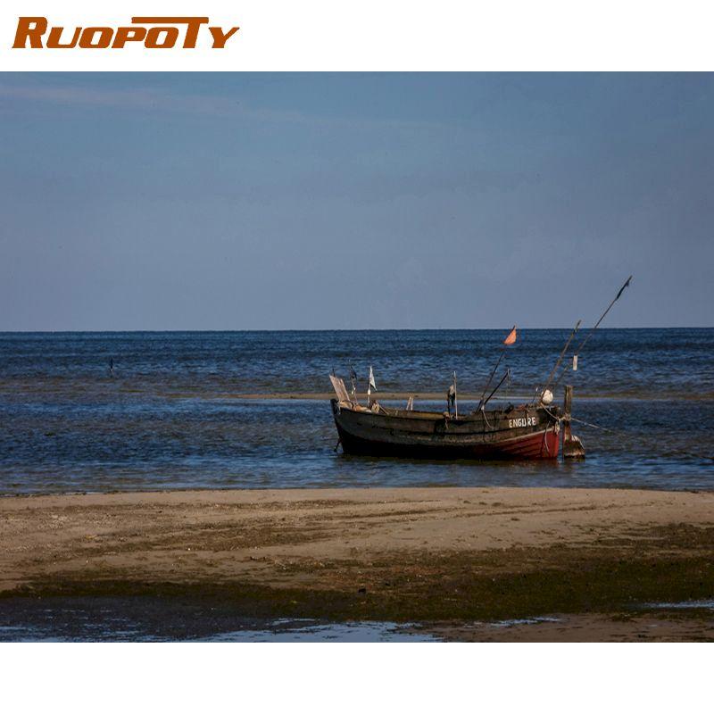 RUOPOTY Приморский пейзаж, сделай сам, картина по номерам, пейзаж, акриловая раскраска по номерам, наборы для домашнего настенного искусства 40x50 см