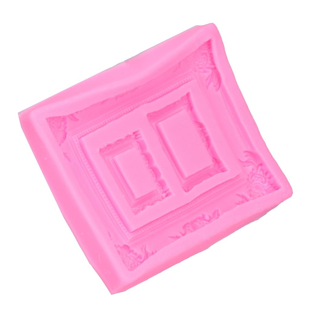 Silicone Mold Retro Photo Frame Picture Frame Fondant Cake Decoration Tool Chocolate Clay MoldPink