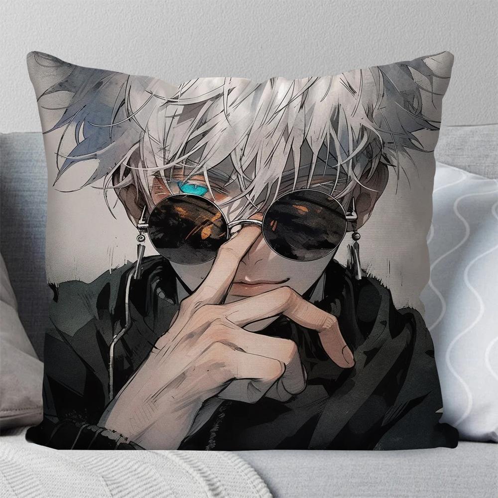 

1 шт. Аниме Сатору Годжо Jujutsu Kaisen Наволочка Квадратная подушка Спальня Диван Подушка для отдыха Авто Гостиная Домашнее украшение 40X40 16x16Inch