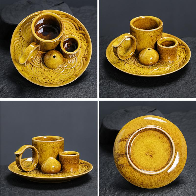 New Ceramic Incense Burner Set - Multi-Functional Home Decor, 4-in-1 Incense Stick & Sage Burner, Palo Santo & Candle Holder