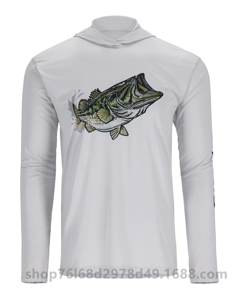 SIMMS Fishing Suit UPF50 Long Sleeve Hoodie Quick Drying Breathable Sunscreen Clothing Luya Outdoor T-Shirt New