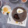 Ceramic Coffee Bean Tray & Stainless Steel Spoon Set: Collector, Display, Measuring & Weighing Use.