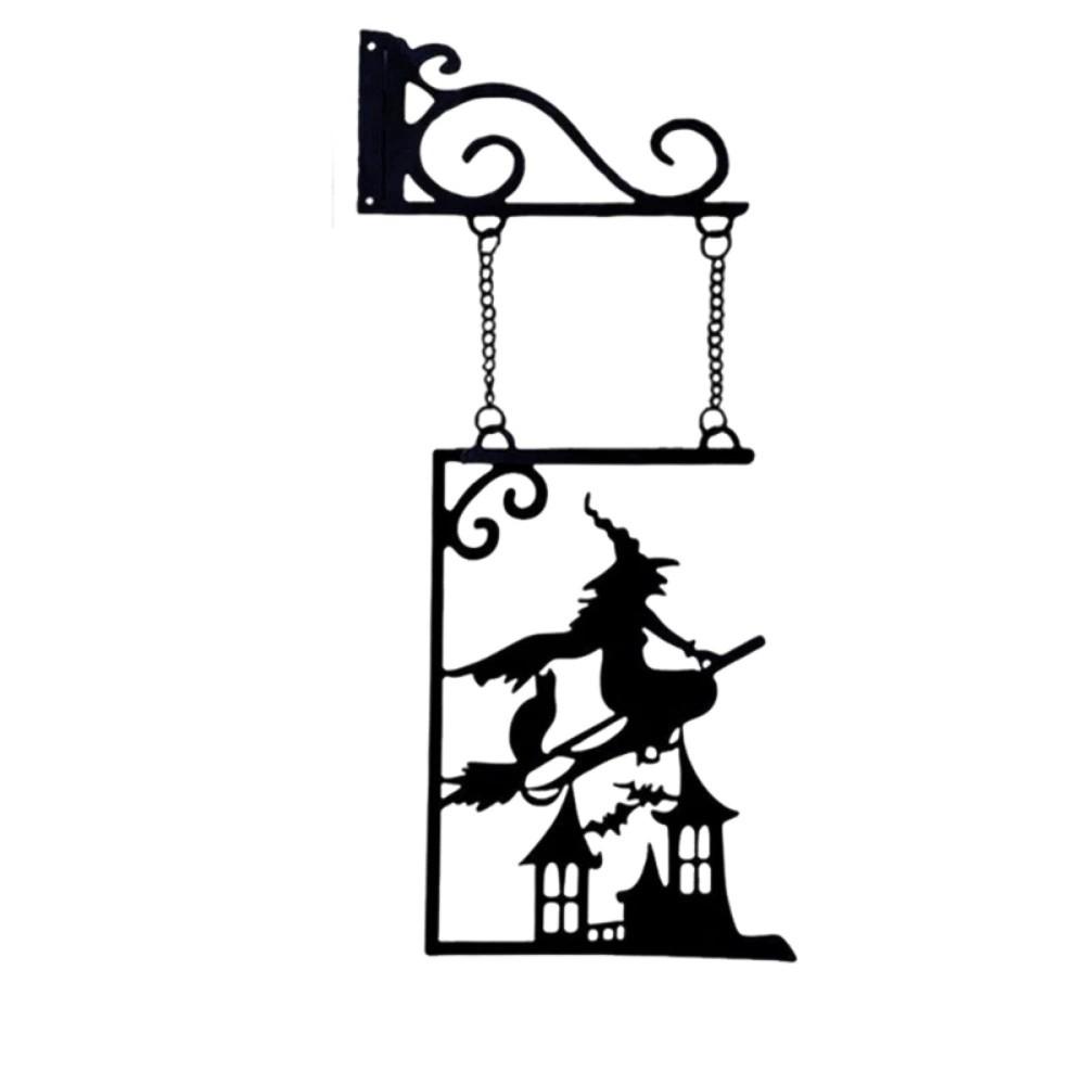 Vintage Halloween Hanging Sign Not Easy To Deform Witch Silhouette Ghost Pendant Party