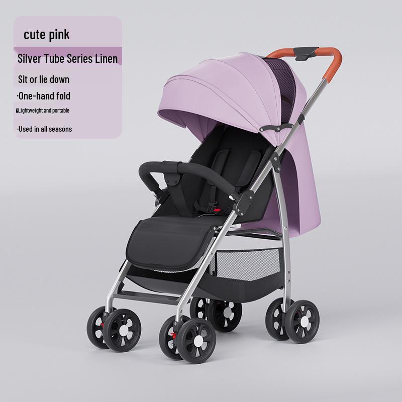 High View Reversible Baby Stroller: Sit & Lie Features, Foldable, Ultra-Light, Shock-Absorbing for Ages 0-3