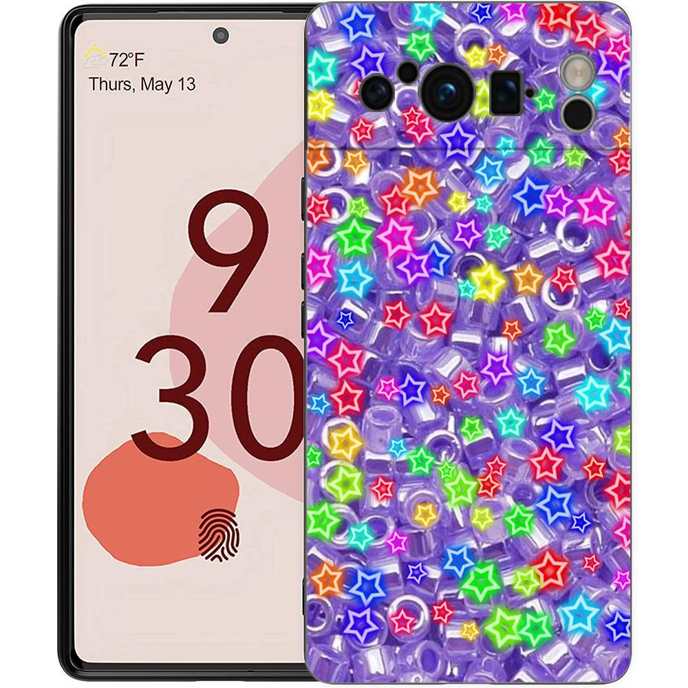 Fashion Colored Stars Phone Case Cover for Google Pixel 9 8 7 6 7A 6A Pro Shockproof Soft TPU 9 Pro XL Shell Capas Fundas Coque