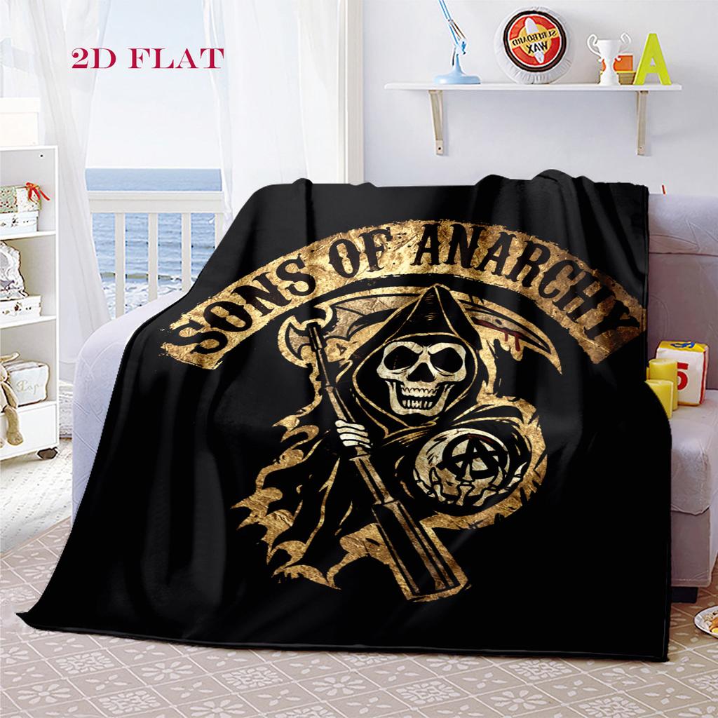 Reaper's Rebellion: Sons Anarchy Blanket Suitable for All Seasons Soft and Comfortable Office Rest Blanket Sheet Digital Printing