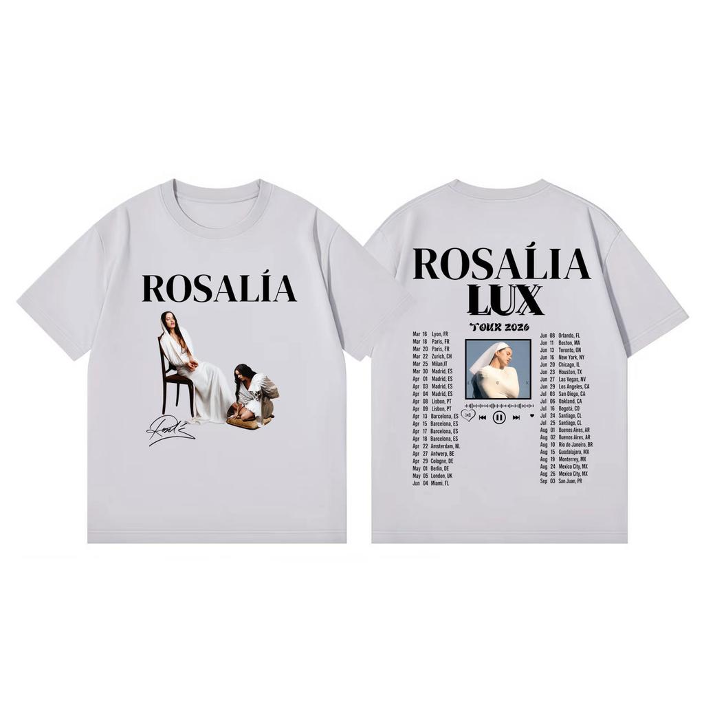 Rosalia LUX Tour 2026 Graphic T Shirts Unisex Women Clothing Fashion Aesthetic Tshirt Summer Casual Cotton Short Sleeve Tshirts