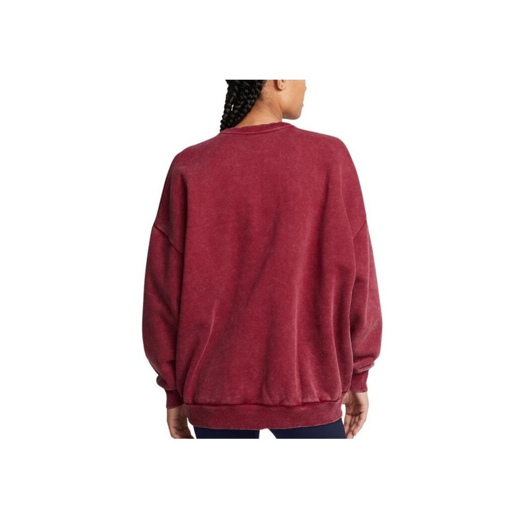 Under Armour Icon FW24 Pullover Round Neck Drop Shoulder Fashion Long Sleeve Sweatshirt Women sweatshirt Flame-Red 1386486-625