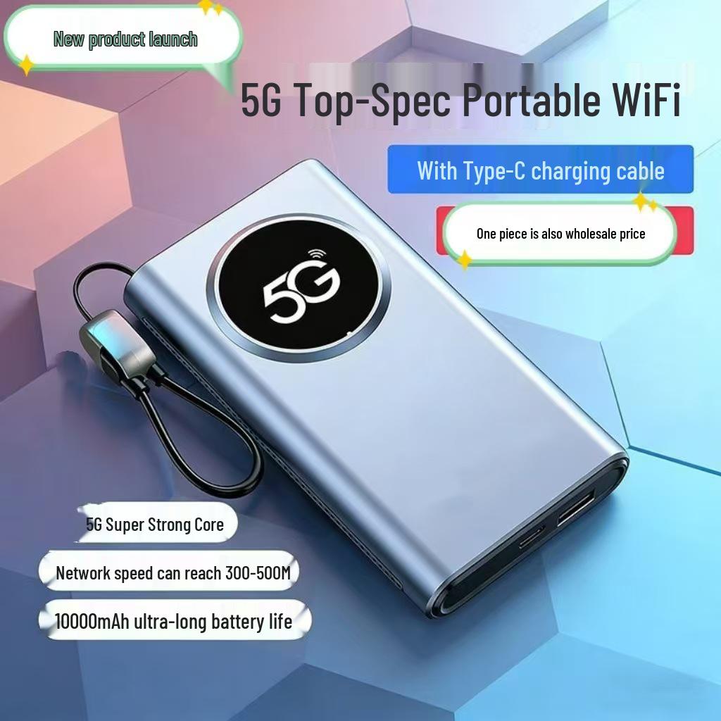 

5G Portable WiFi 6 Router for All Networks with SIM Card, Ideal for Outdoor Live Streaming 1000