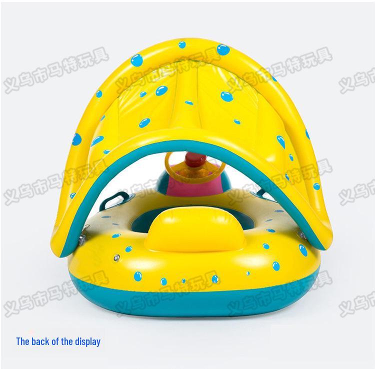 PVC Inflatable Children's Swim Ring with Canopy - Baby Water Toy Seat