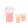 1Set 1/12 Scale Dollhouse Miniature Food Fruit Juice Milk Jug Kettle With Cup Play Model Ornament Doll House Decorative Toys